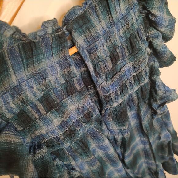 Free People Not your Average Girl Flannel Sleeveless Ruffle Top size XS - Picture 6 of 11